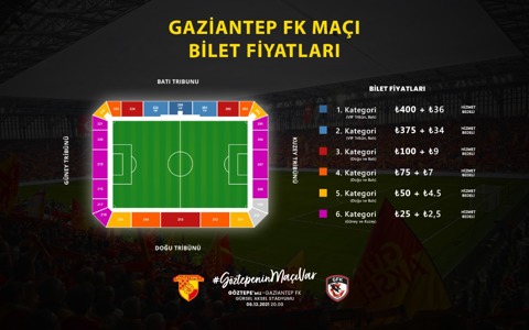 Gaziantep FK Maçının Biletleri Satışa Çıkıyor