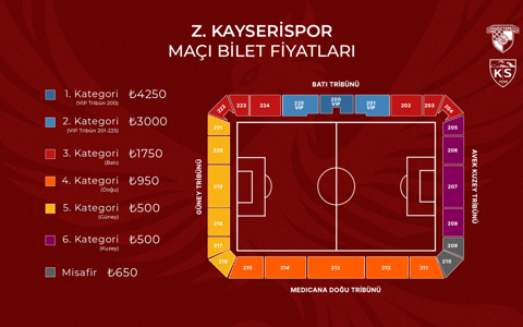 Z. KAYSERİSPOR MAÇININ BİLETLERİ SATIŞA ÇIKIYOR
