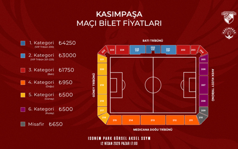 KASIMPAŞA MAÇININ BİLETLERİ SATIŞA ÇIKIYOR